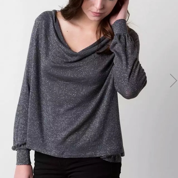Free people palmers grey shimmer top. Worn once or twice. 88 retail - Picture 2 of 8